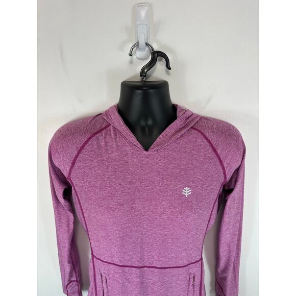 Coolibar Hoodie Purple Heather Small UPF 50 Sun Protection Ltweight Breathable - Picture 8 of 12